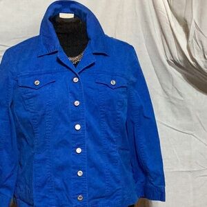 Dress Barn Vibrant Blue Jean Jacket